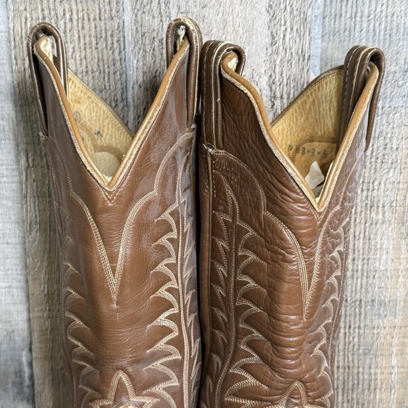 Mens Tony Lama 1960s Gold Label Antelope Leather Western Cowboy Boots Size 8 B - Picture 4 of 11